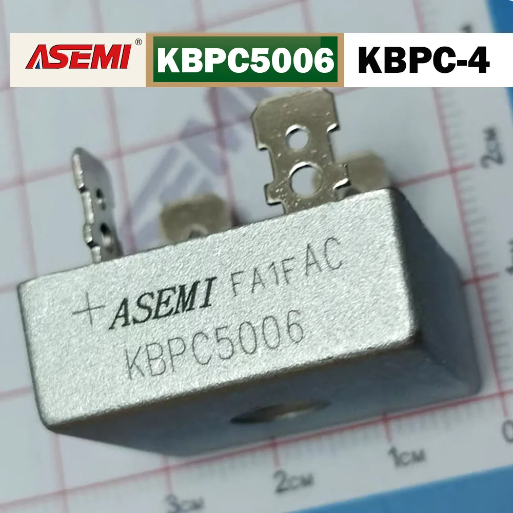 KBPC5006 50A 600V Einphasiger Brückengleichrichter 180mil KBPC-4 Quadratisches Design für Elektrische Anwendungen ASEMI – Detail 1