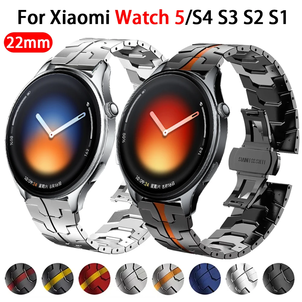 22mm Metallarmband für Xiaomi Watch 5/S4 S3 S2 S1 Edelstahlarmband für Xiaomi Watch Mi Active/Color/2Pro Zubehör