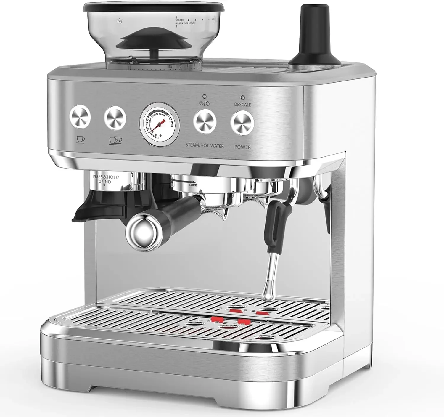 Machine à expresso avec broyeur intégré et mousseur à lait, machine à cappuccino et latte de 15 bars, cadeau pour café, Canadian Ensi