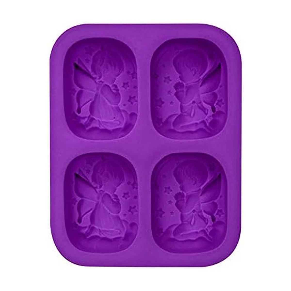 

Soap Mold, 4 Cavity 3D Angel Mold Homemade Soap Mold Soap Making Supplies for DIY Soap Candle Resin Crafts