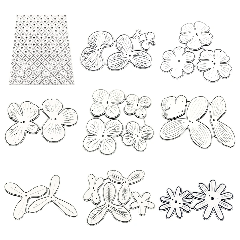 Fustelle a tema floreale Stencil per goffratura in metallo Modello scrapbooking fai-da-te per realizzazione cartoline,