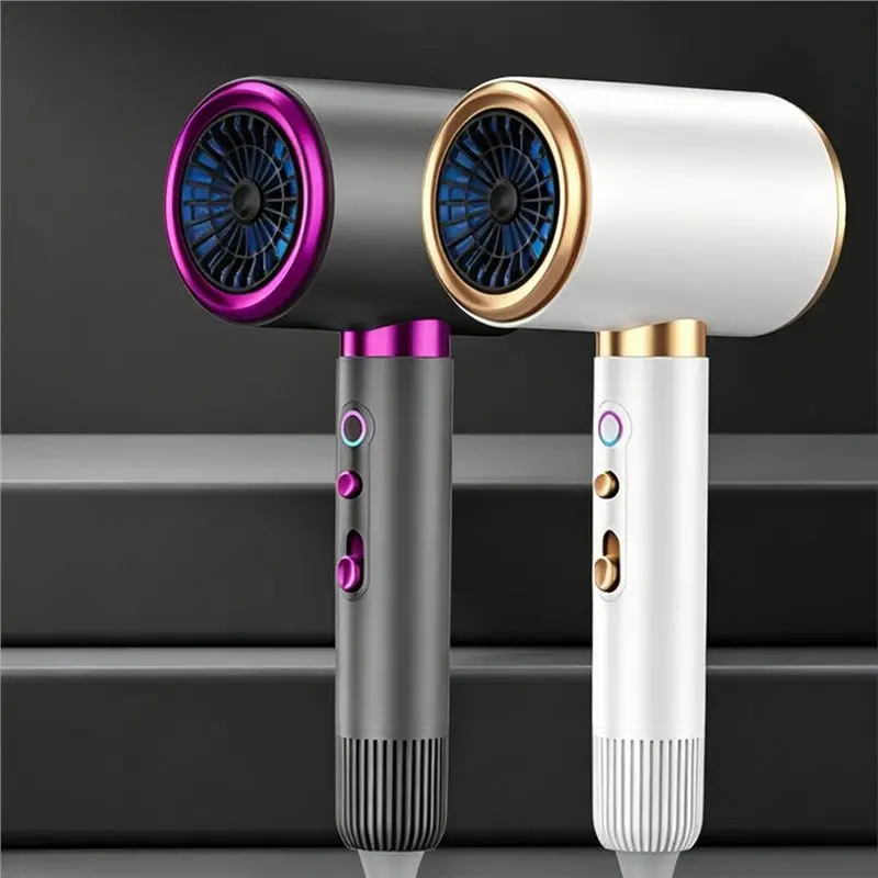 ABZA-High-Speed Hair Dryer 2400W High-Power Silent Hair Dryer Hair Salon Hammer Hair Dryer White EU Plug