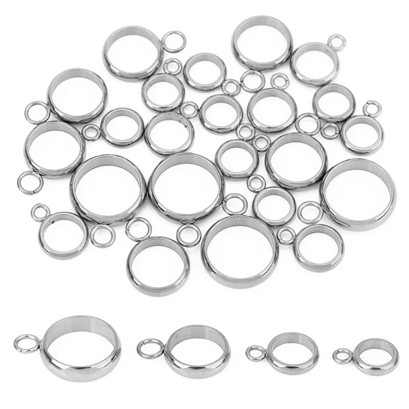 20 قطعة PVD لا تتلاشى أبدًا قلادة من الفولاذ المقاوم للصدأ المعلقات موصلات المشابك 5 6 8 10 مللي متر قرصة كليب الكفالة الخرز لصنع المجوهرات