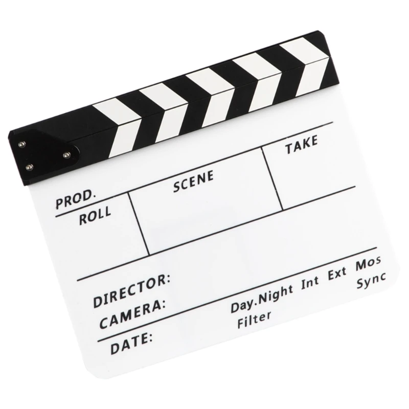 Video Scene Clapperboard Movie Film Flap Dry Erases for Director Film Movie Cut Action Movie Clapboard