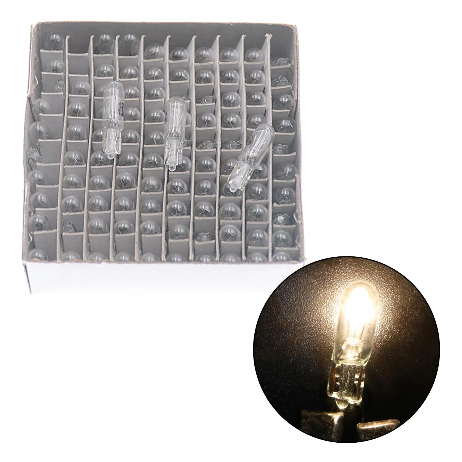 100Pcs T5 Glass Light Bulb Car Instrument Panel Brake light Lamp Headlights Lamp 1.2W 12V Car Lights Dashboard Bulbs