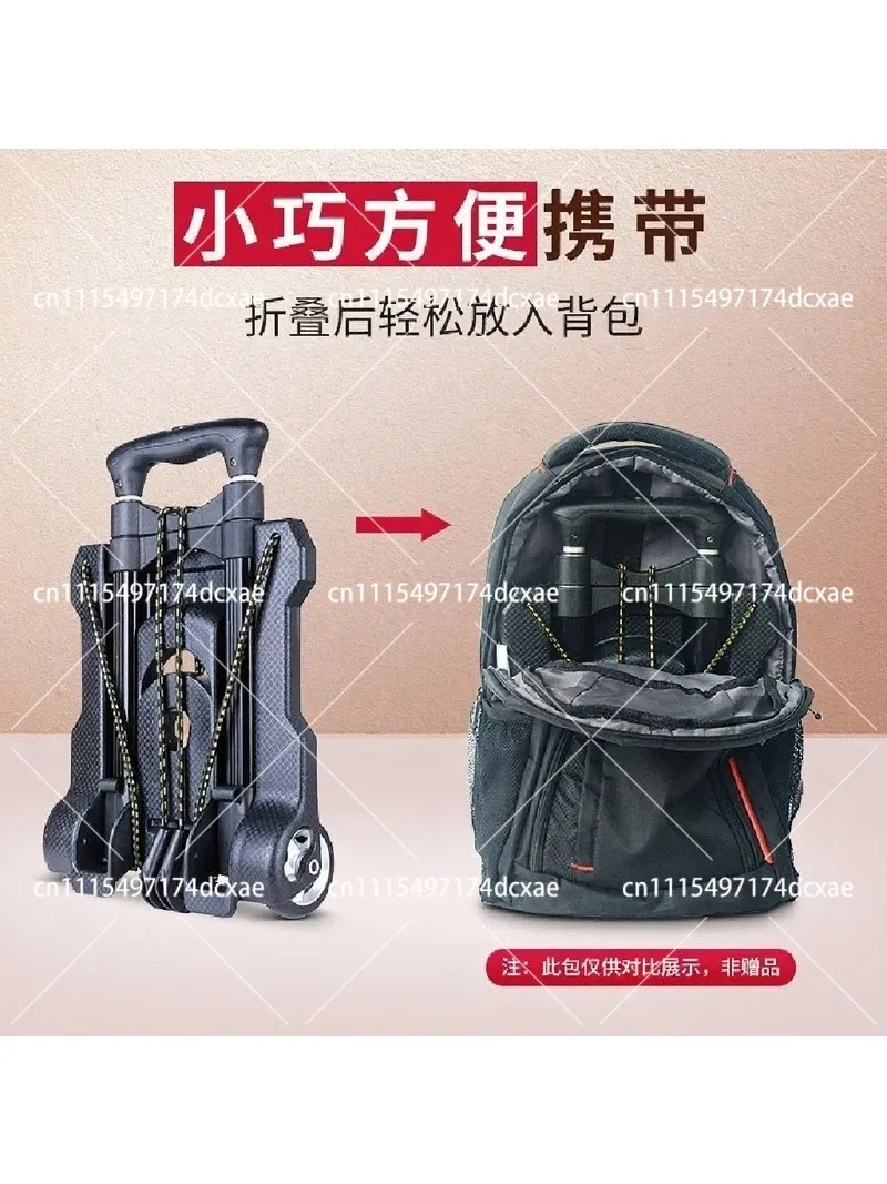 Foldable Hand Trolley Portable Incline Pull Cart for Student Luggage Daily Travel