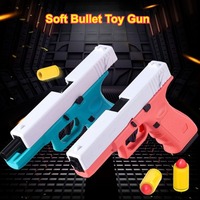 Mechanical G17 Soft Bullet Toy Gun Shell Throwing Continuous Firing Launcher Model Outdoor Sports Shooting Games for Children