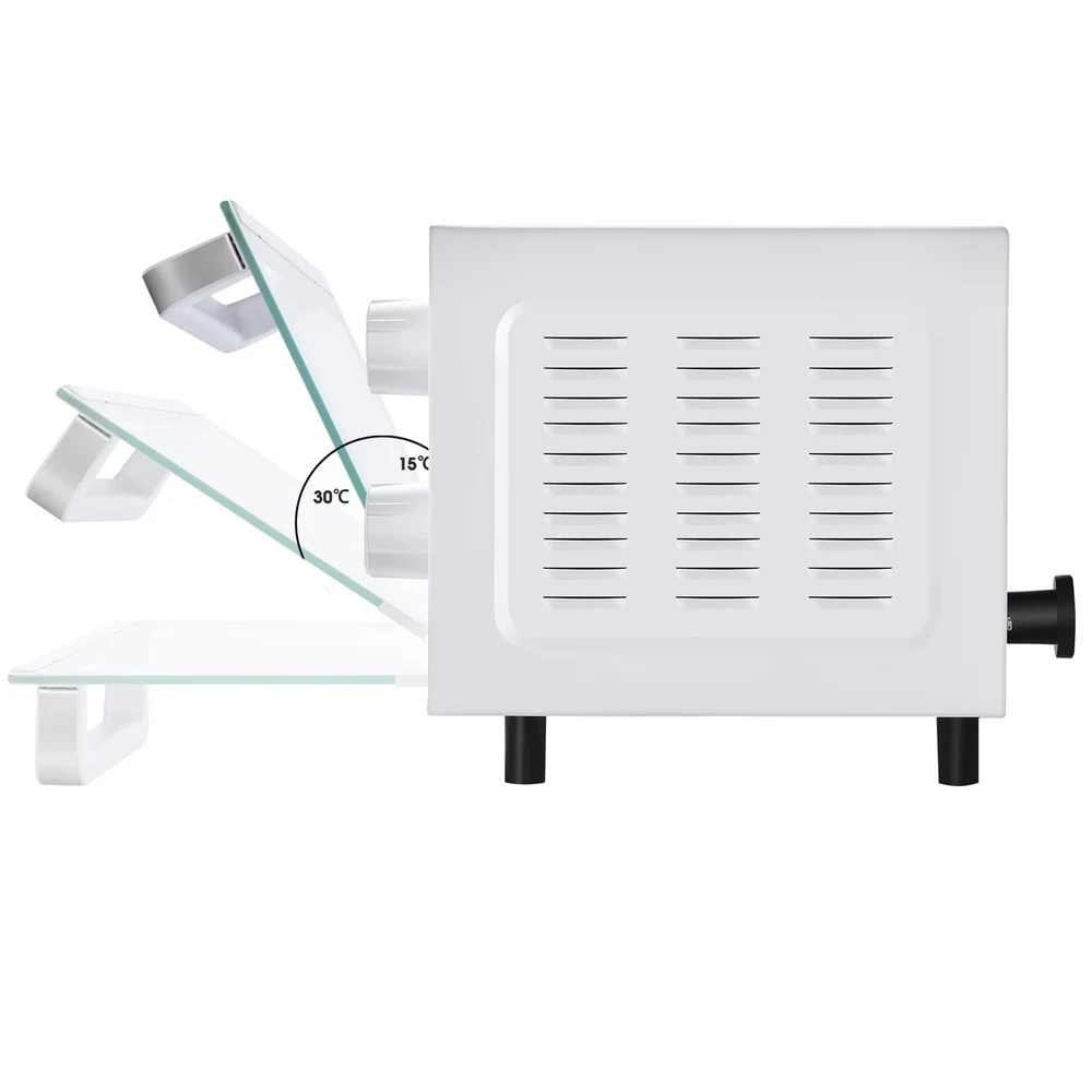 فرن تحميص 4 شرائح مع رف خبز ومقلاة 3 إعدادات توست بيتزا برايل مؤقت قابل للتعديل تصميم مدمج موفر للطاقة