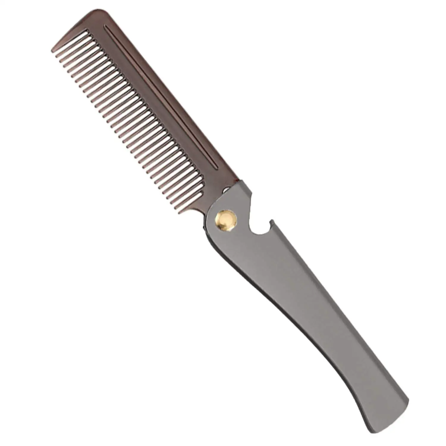 

Portable Stainless Steel Beard Comb for Men, Folding Travel Hair Brush with Metal Case, Durable Grooming for Beard& Hair Styling