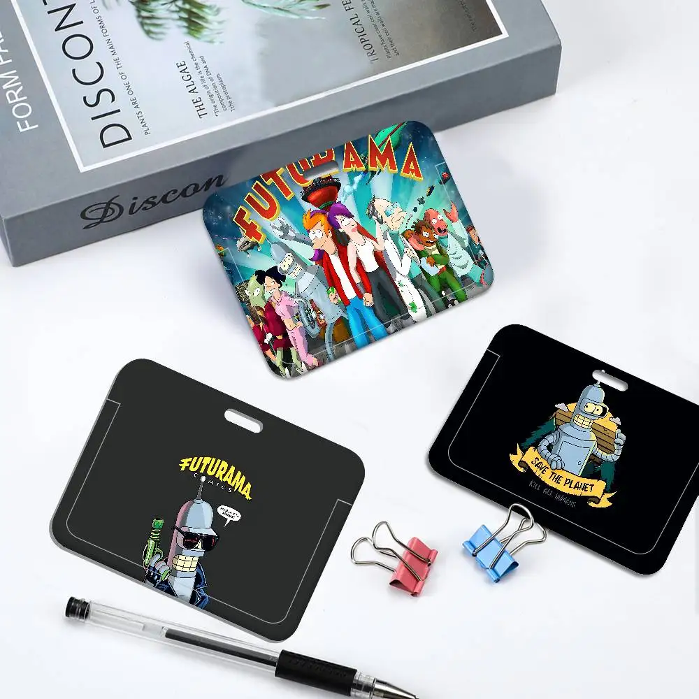 

Забавный чехол для рабочего пропуска/удостоверения с изображением робота F-Futuramas, 1 шт., с ремешком на шею, для выставок и мероприятий