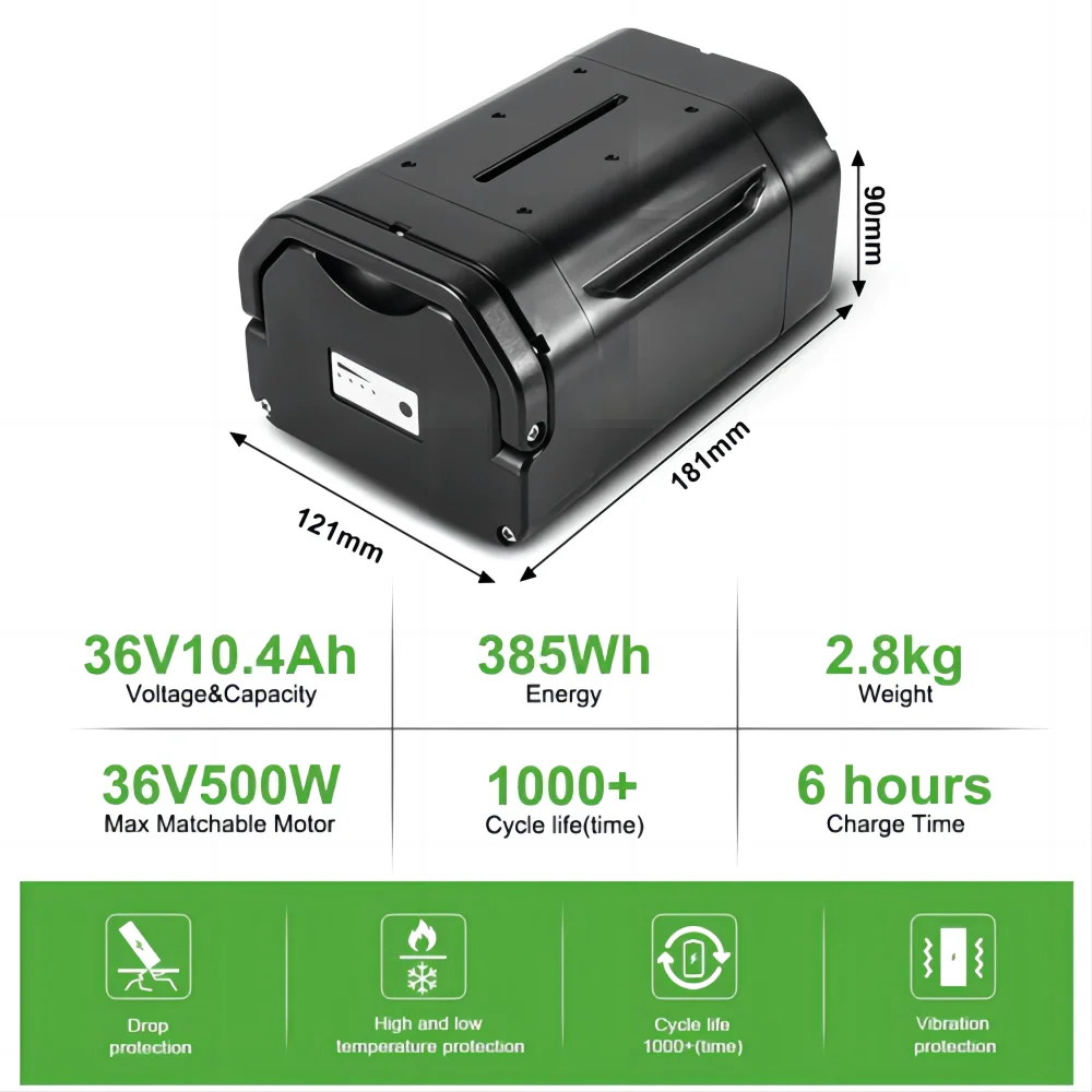 Magnum 36V 10.4Ah 12.8Ah 14Ah Lithium-ion E-bike Battery for Ansmann A2B Kuo and Taga 2.0 Electric Bike Battery