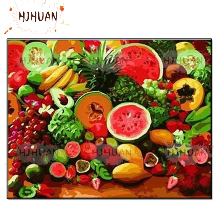 

DIY 5D Doodle, fruits and vegetables Diamond Painting Cross Stitch Kits Full Embroidery Mosaic Art Picture of Rhinestones Decor