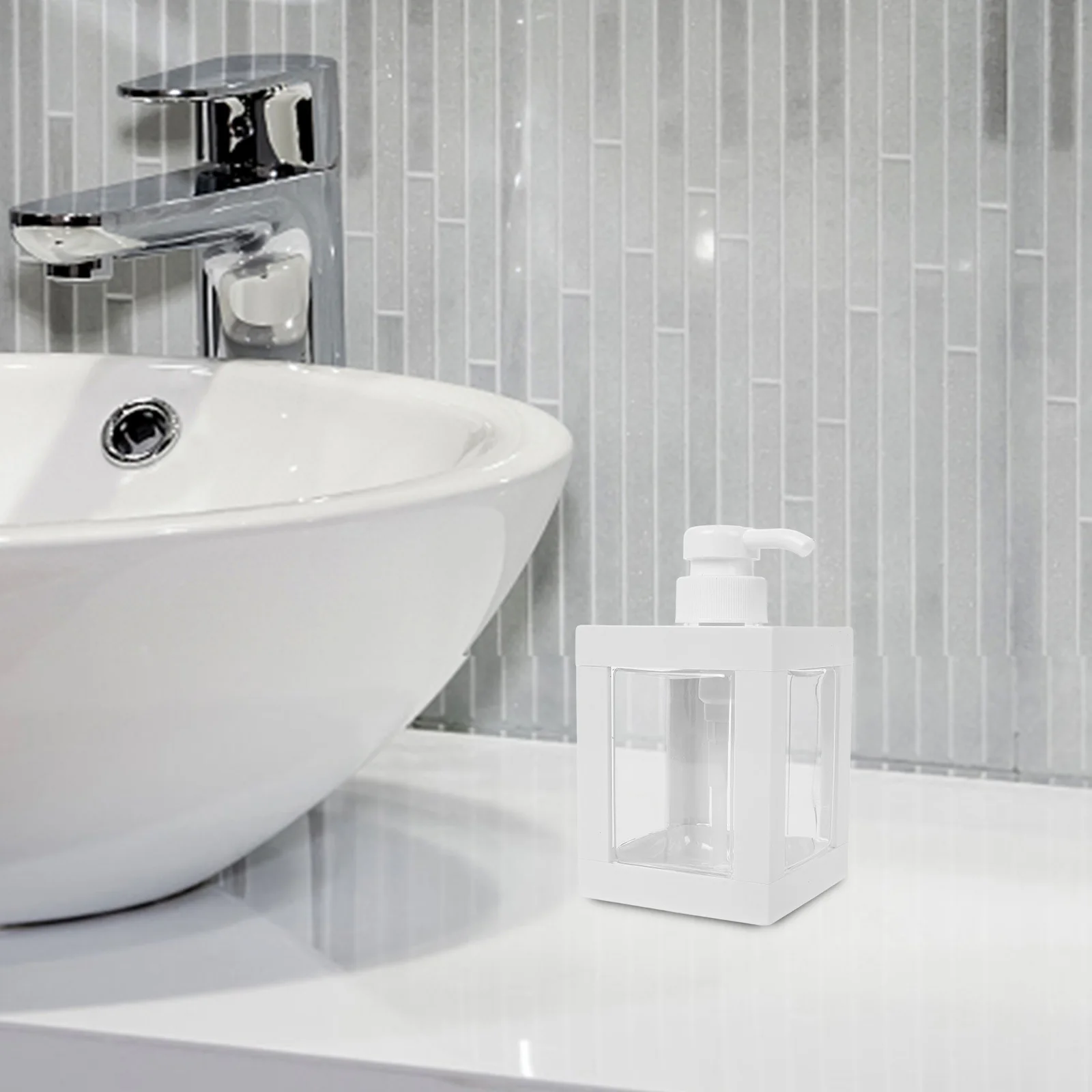 Botella de plástico vacía de 500Ml, cuadrada, recargable para loción corporal, jabón de manos, aceite de masaje, champú, acondicionador, contenedor para Baño