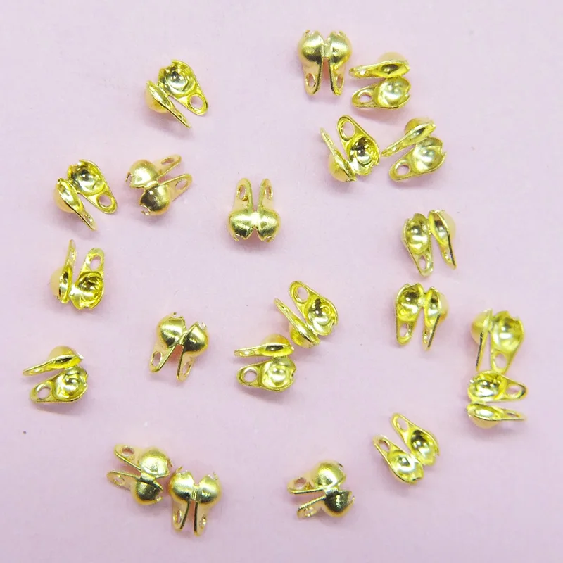 Ouro calottes contas para bola cadeia 2.0/2.4mm, 2000 pcs/lot