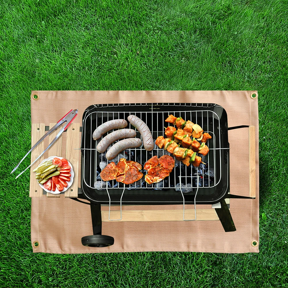 

Fire Resistance Blanket Glass Fiber BBQ Insulation Pad Camping Supplies Fireplace Grill Car Emergency Heat Shield Durable Tidy
