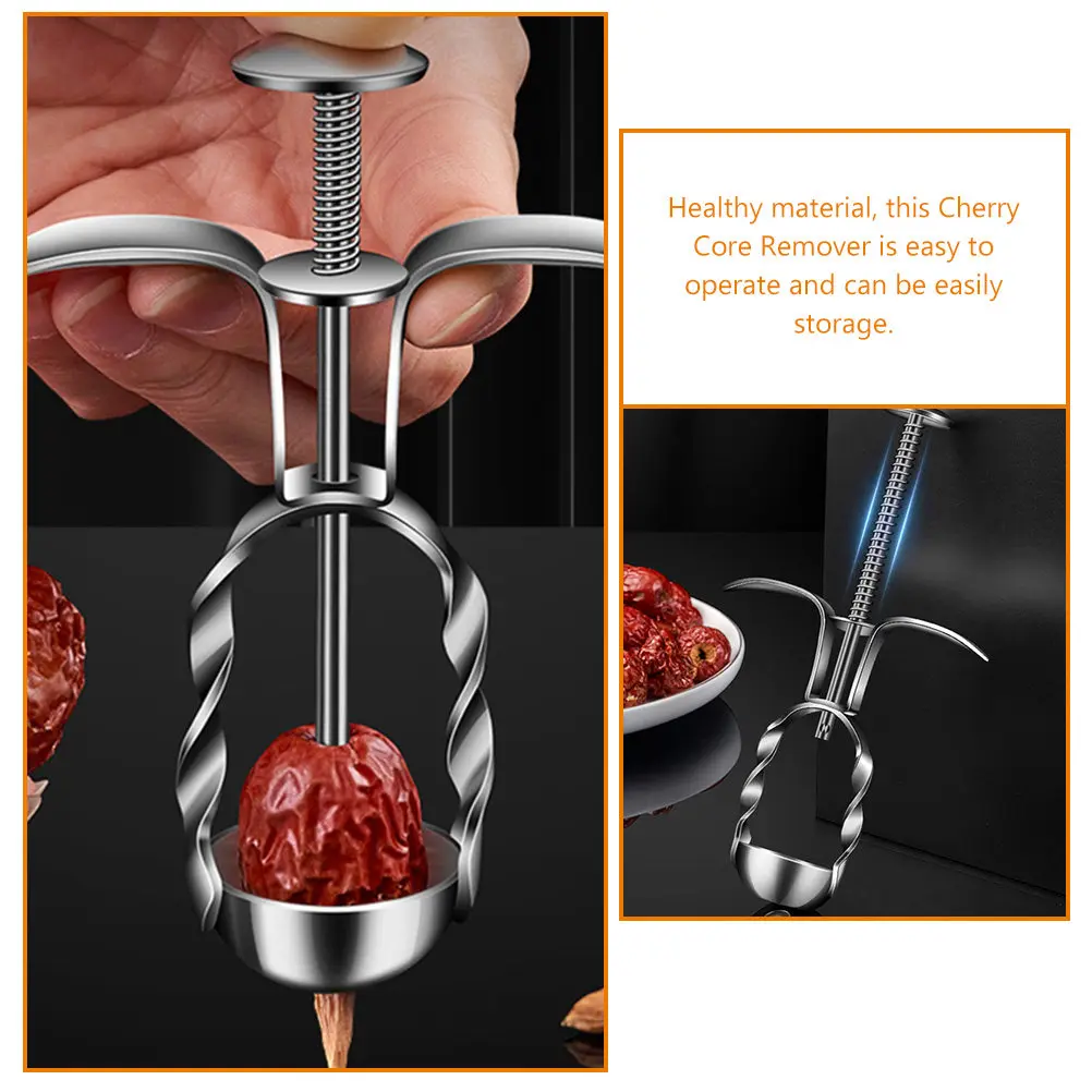 Stainless Steel Cherry Pitter Red Date Core Remover Fruit Core Removing Tool Portable Kitchen Essential for Home Office Travel