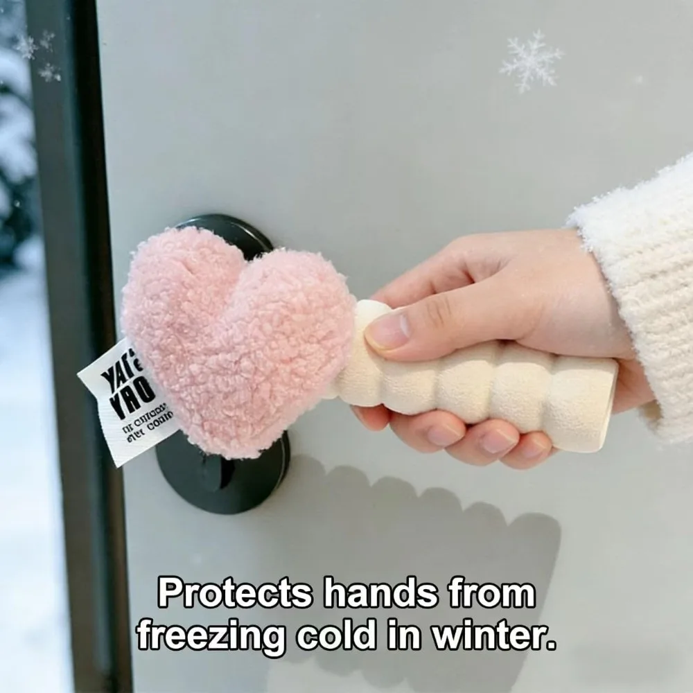 All-Season Door Handle Covers Soft EVA Safety Guards with Heart-Shaped Design; Prevents Injuries and Wall Damage
