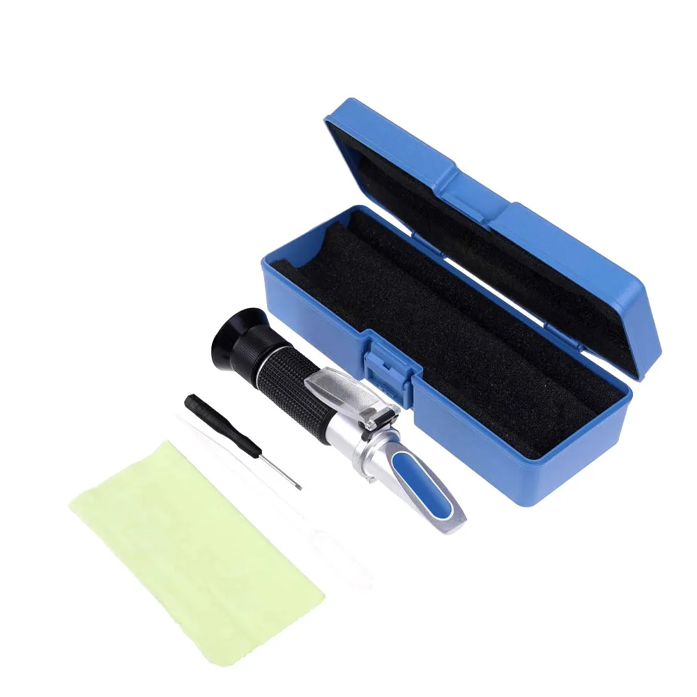 

Brix Refractometer 2 in 1 Brix & Salinity Refractometer ATC 0-32% Brix & 0-28% Salinity Measure Sodium Chloride in Food Salt