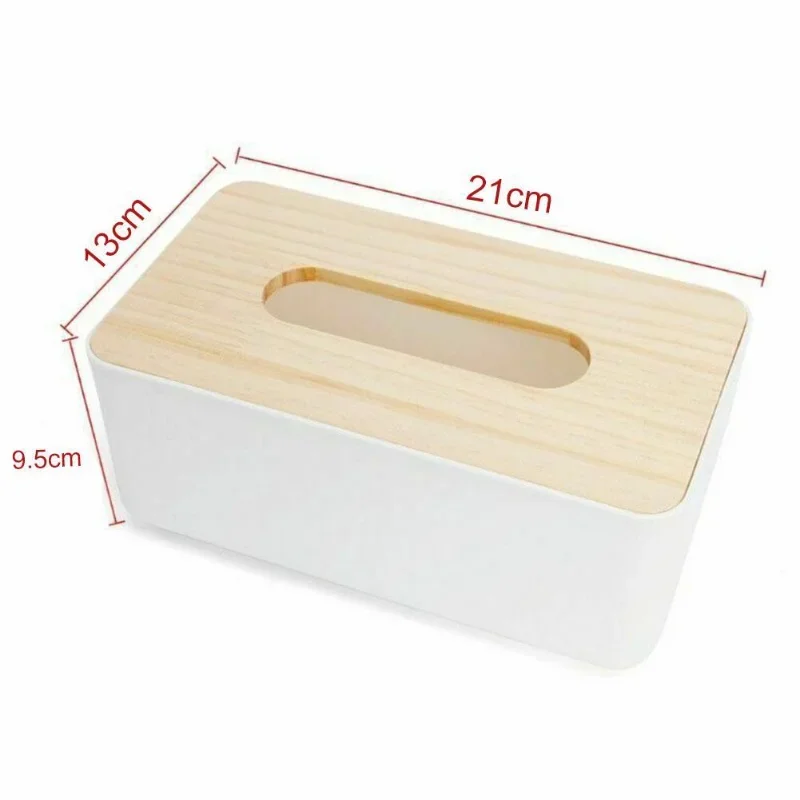 Plastic Tissue Box Modern Wooden Cover Paper with Oak Home Car Napkins Holder Case Home Organizer Decoration Tools tissue box