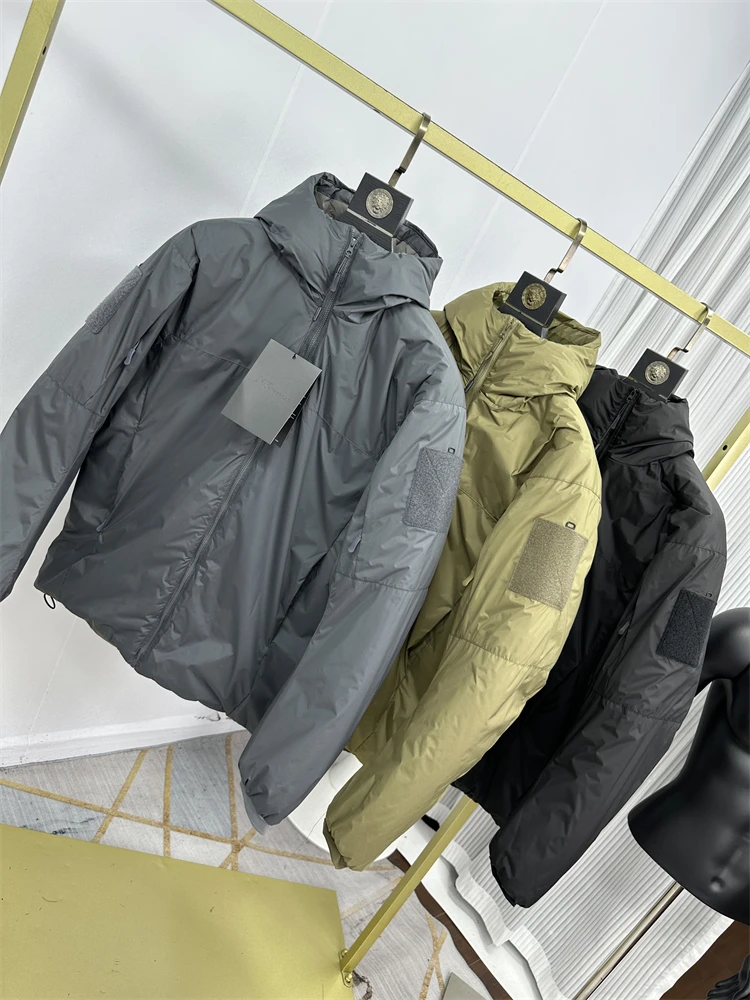 

Мужская легкая утепленная куртка с капюшоном из хлопка, модная, повседневная, с воротником-стойкой, на молнии, для активного отдыха