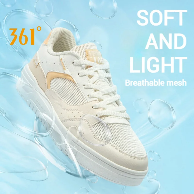 361 Degrees Women's Board Shoes Breathable Quickdry Drawstring Sports Mesh Platform Classic All-match Female Sneakers 682516626