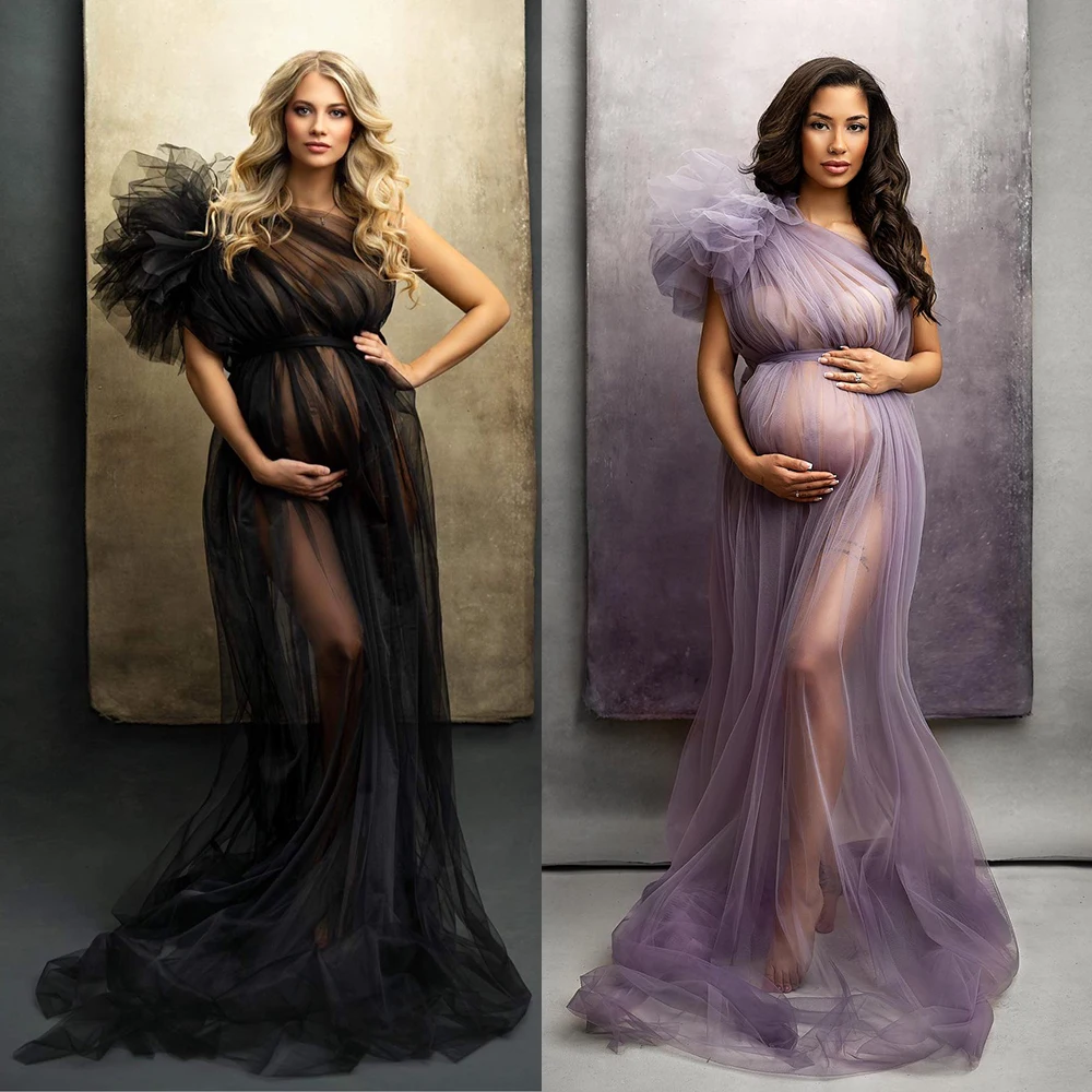 Puffy Maternity Sleepwear Fluffy Tulle Dresses for Pregnancy Women Wedding Party Gown Bridal Boudoir Pajamas Maternity Robe