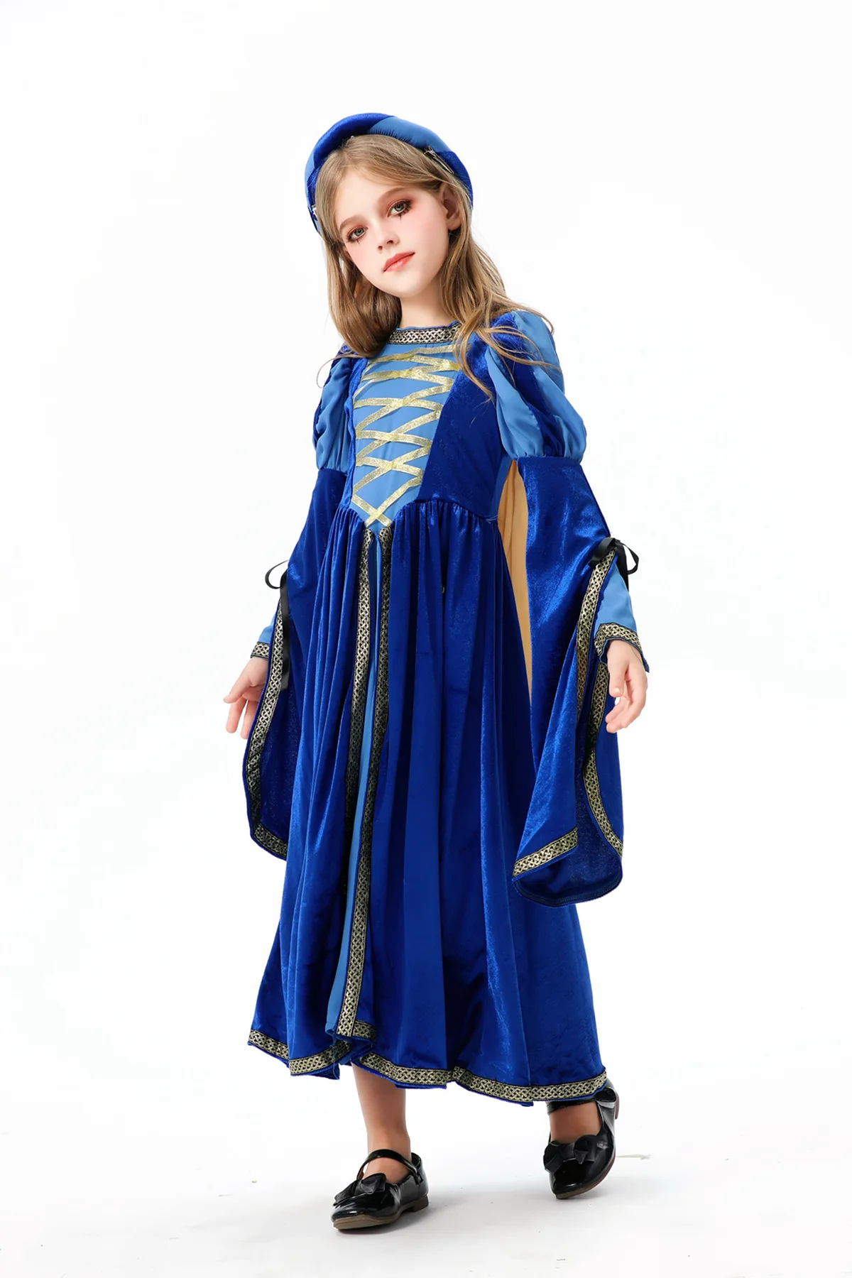 

Halloween Children's Costume Vintage Court Style Medieval Renaissance Girls Dress Carnival Dress Dress