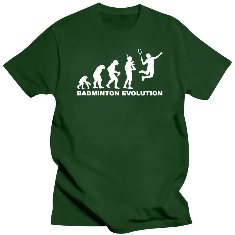 2022 New  Fashion Hot Sale 100% Cotton Unisex Evolution Of BADMINTONS Tshirt - Funny Badmington Racket Shuttlecock Top Tee Shirt