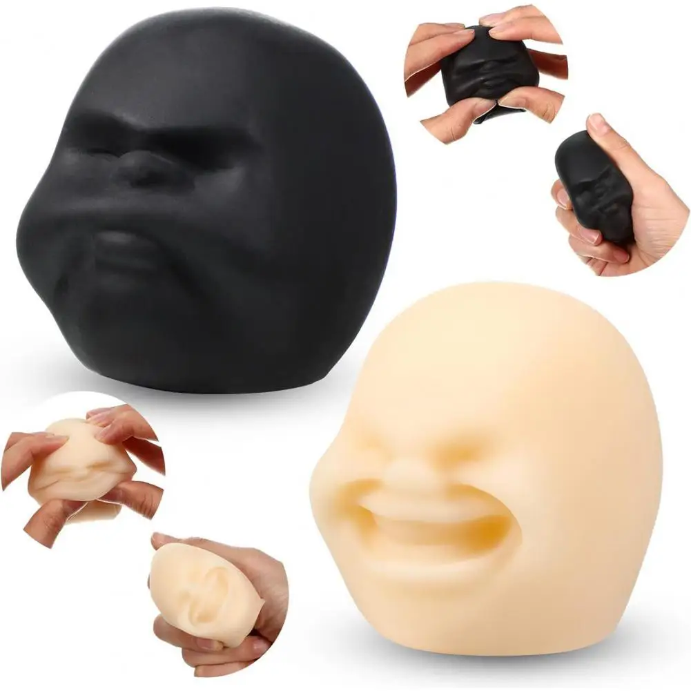 3d Face Toy Realistic Face Stress Relief Toy for Teens Adults Soft Tpr Squeeze Toy for Anxiety Head Pinch Fidget Face Squeeze