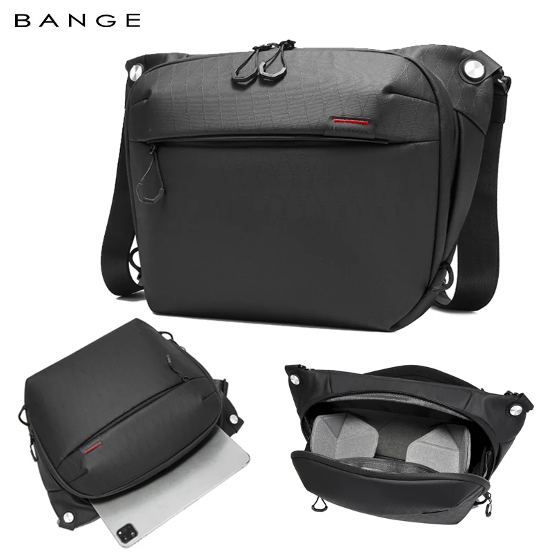 

BANGE Urban Minimalist Waterproof Sling Bag 9.inch Tablet Compartment & Adjustable Daily Camera Crossbody Bag for Men & Women