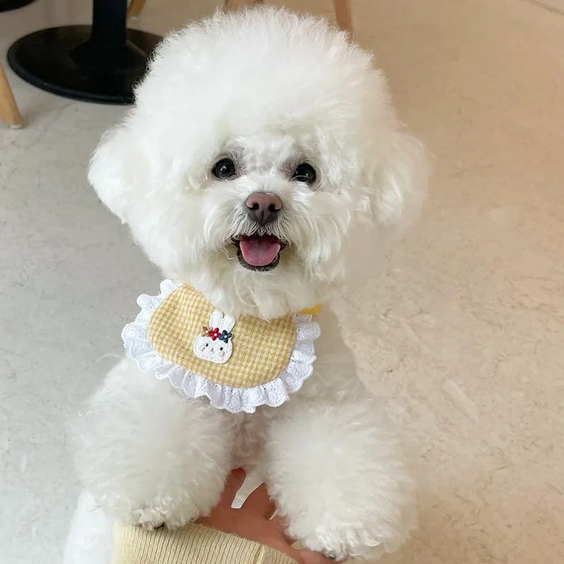 Puppy Ins Cute Dog Bib Rabbit Scarf Dog Christmas Scarf Sweet BuckleAdjustable Saliva Scarf Neck Chihuahua Pet Dogs Accessories
