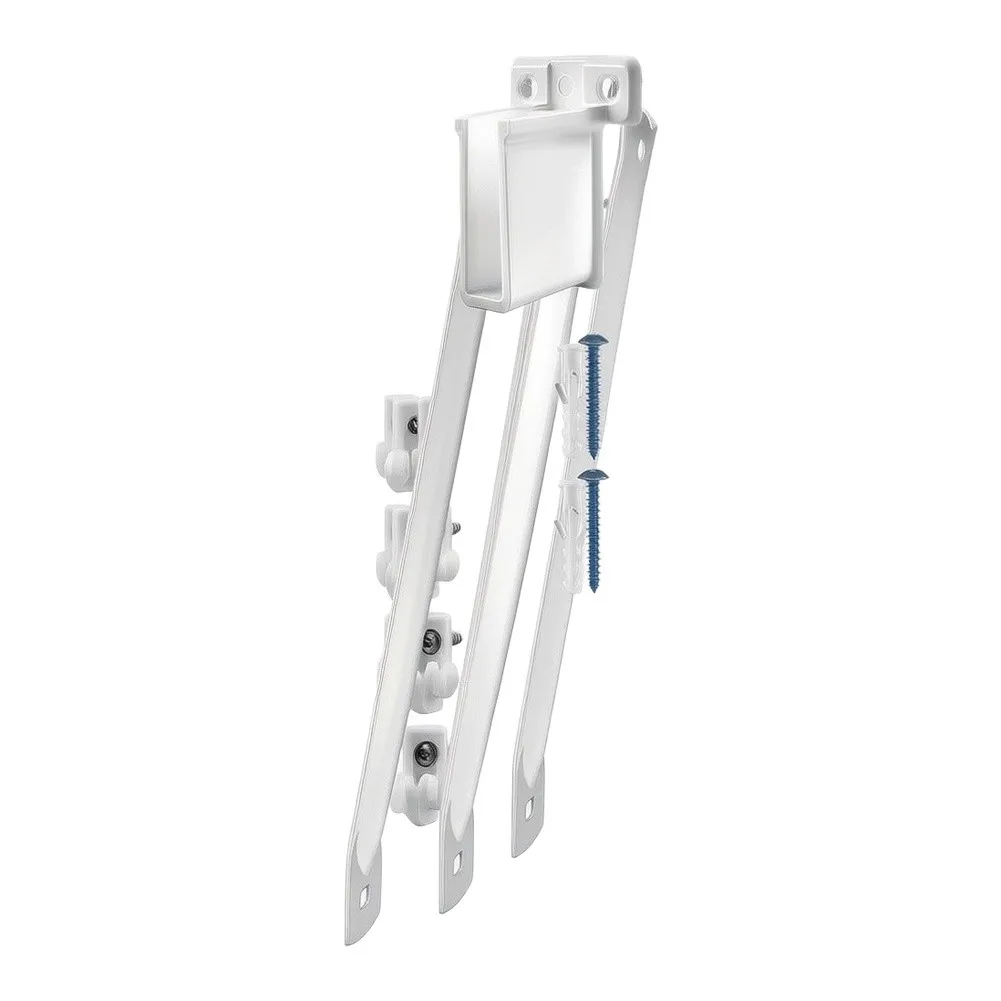 Wall Mounted Plastic End Support Bracket for Closet Wardrobe Curtain Rod 17 Inch White for Compatible with 3 4 6 Piece Sets