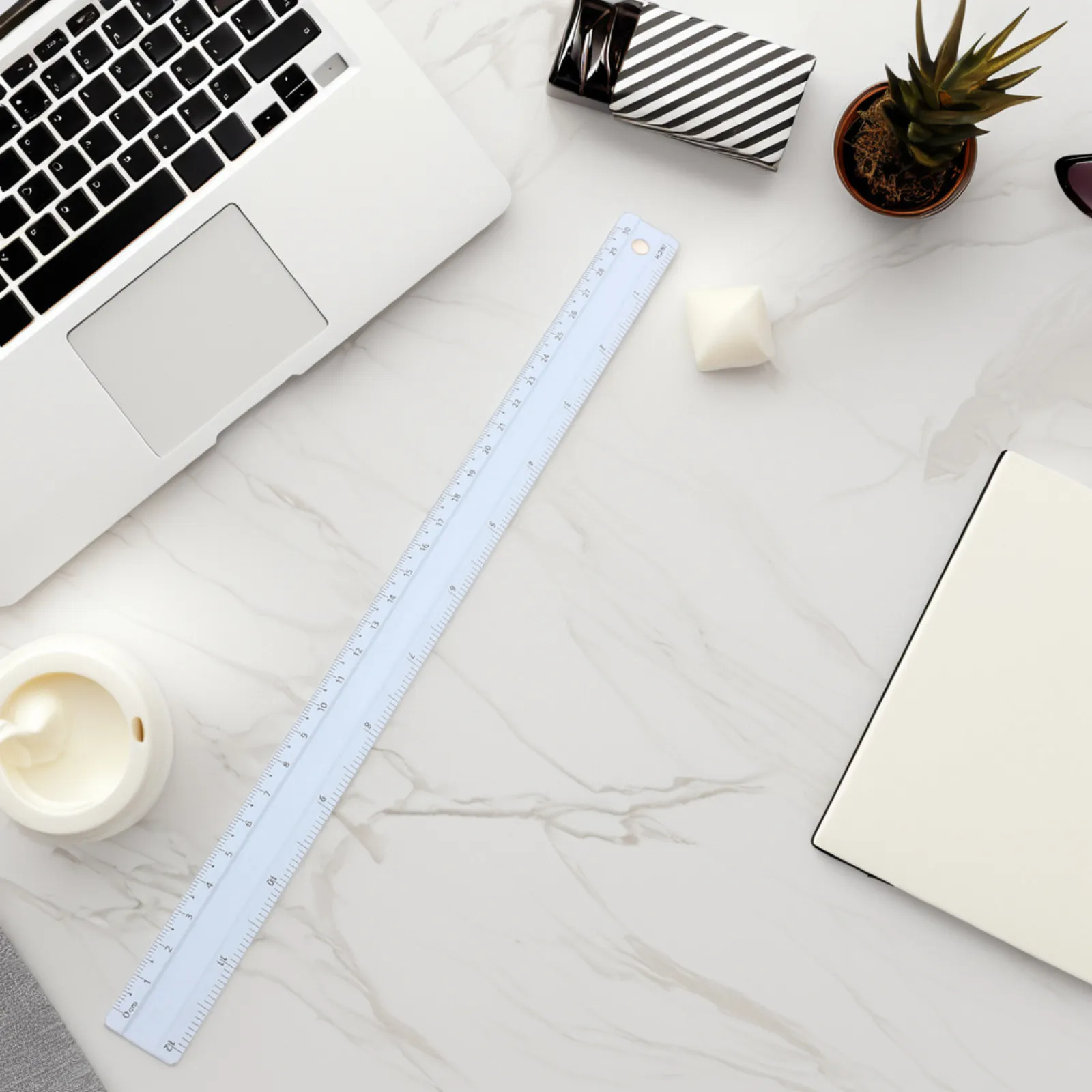 Aluminum Alloy Straight Ruler 30Cm Bright Color Sturdy Multi-Functional Measuring Tool for Drawing Stationery Office Use
