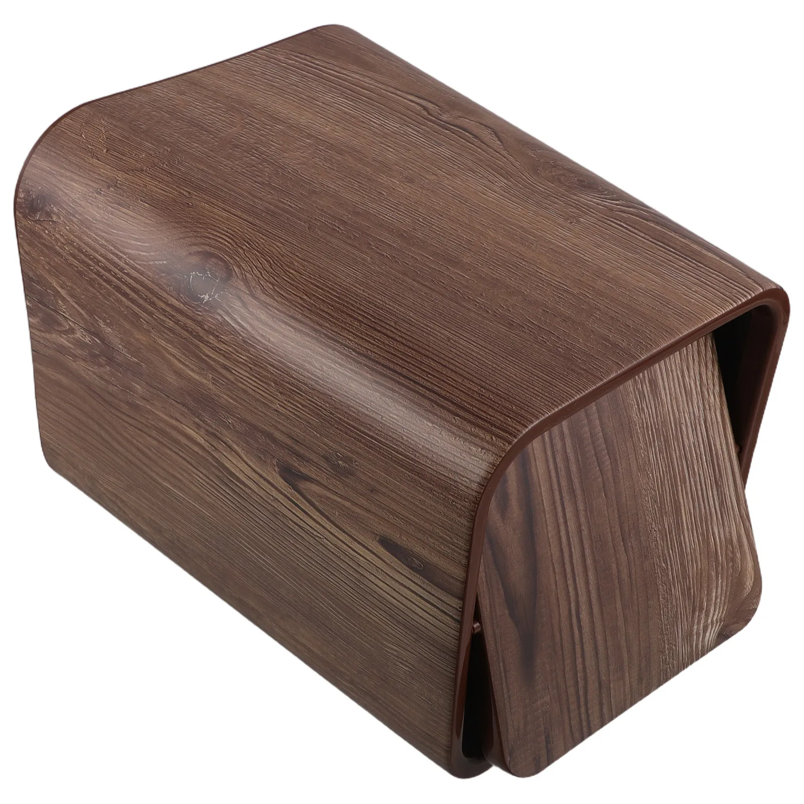 

8.5L Imitation Wood Grain Trash Can with Lid Silent Swing Lid Design Space Saving Waste Basket for Dorm Kitchen Restroom Bedroom