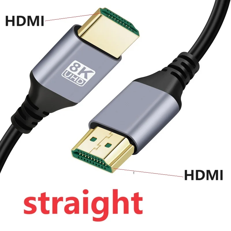 8K HDMI 2.1V-kabel met 90 graden hoek, 8K 60Hz, 4K 120Hz, 48 Gbps, EARC, ARC, HDCP, ultrahoge snelheid, HDR, voor tv, laptop en projector.