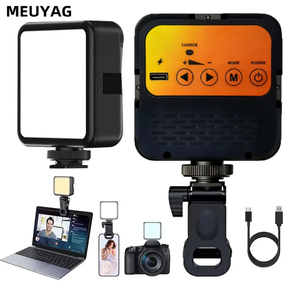 LED كليب الفيديو الضوئي التصوير المحمولة على الكاميرا 3000K-6000K ثنائي اللون الإضاءة الحذاء البارد لكاميرا DSLR كاميرا الفيديو Gopro Vlog #1