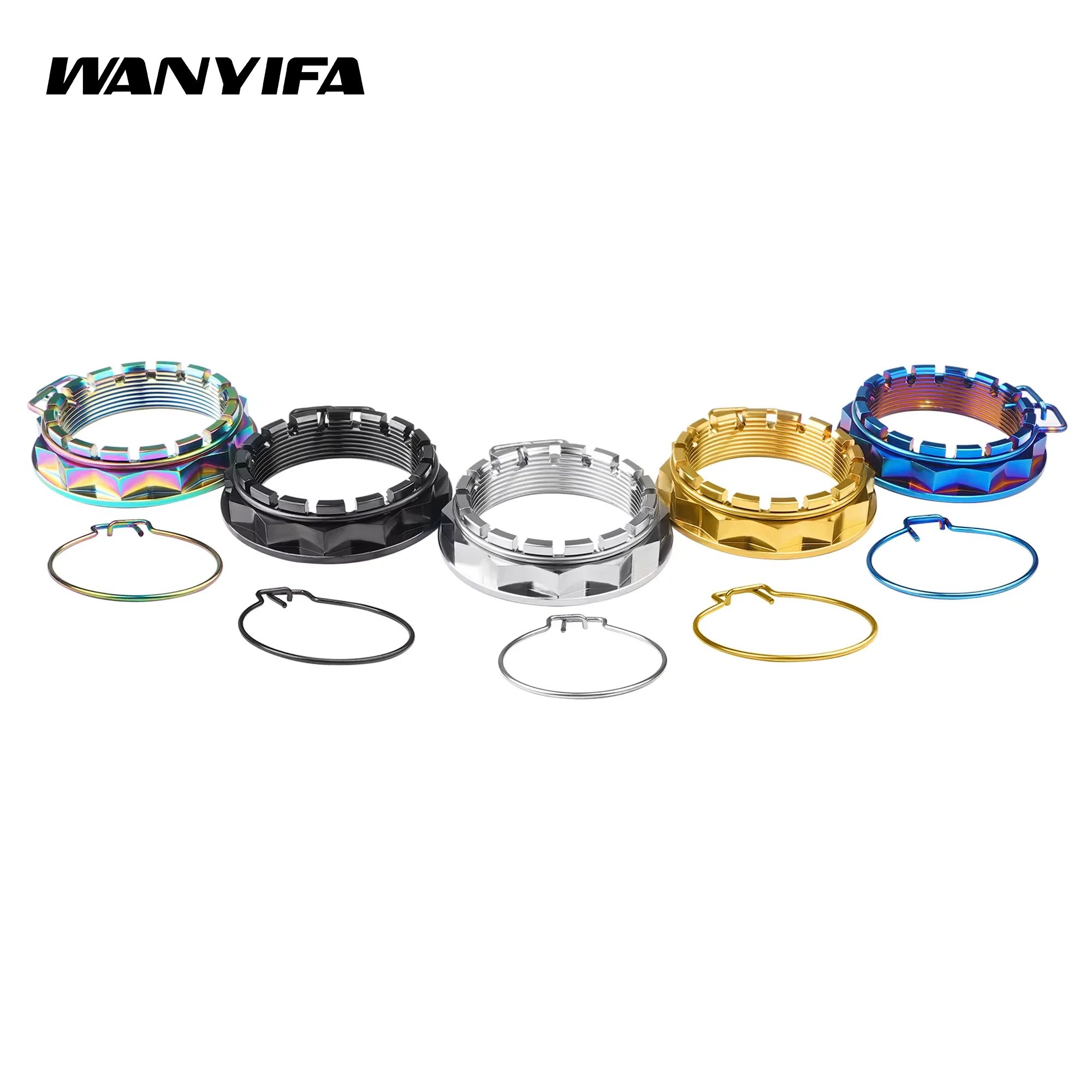 Wanyifa Titanium Nut M38/M48 Pitch1.5mm Rear Wheel Axle Nuts for Motorcycle Ducati With Ring