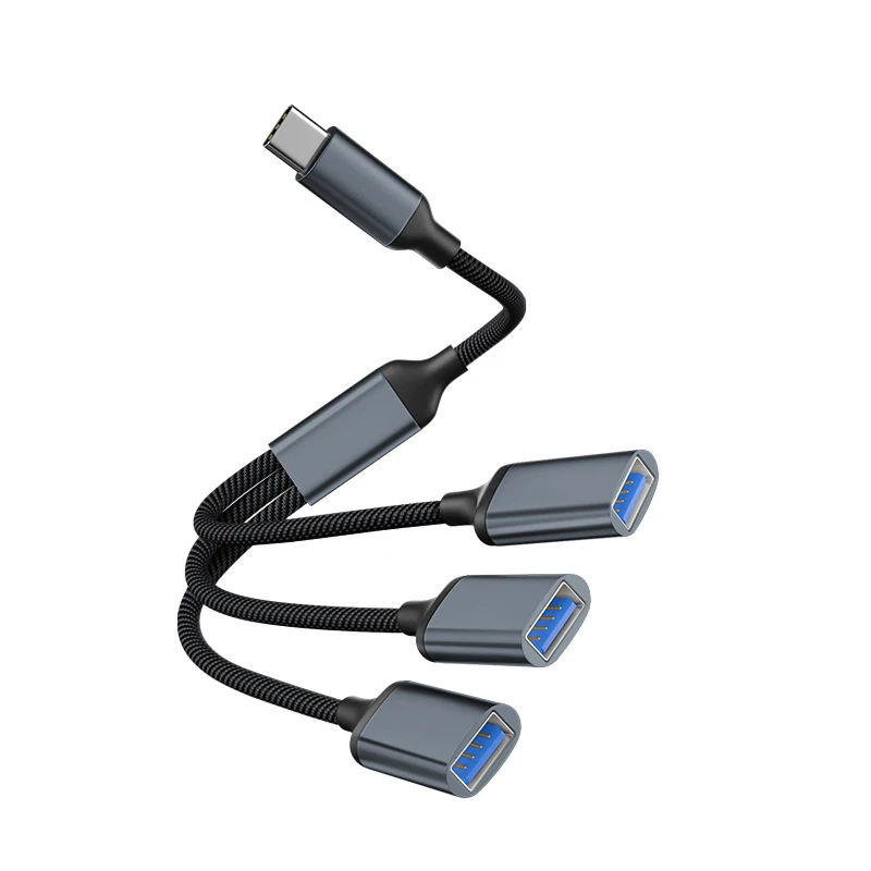 3 in 1 Type C HUB Multi USB C Hub Extensions Multi USB Hub Extensions Data Transfer USB Male to 3 USB C Female OTG For PC Xiaomi