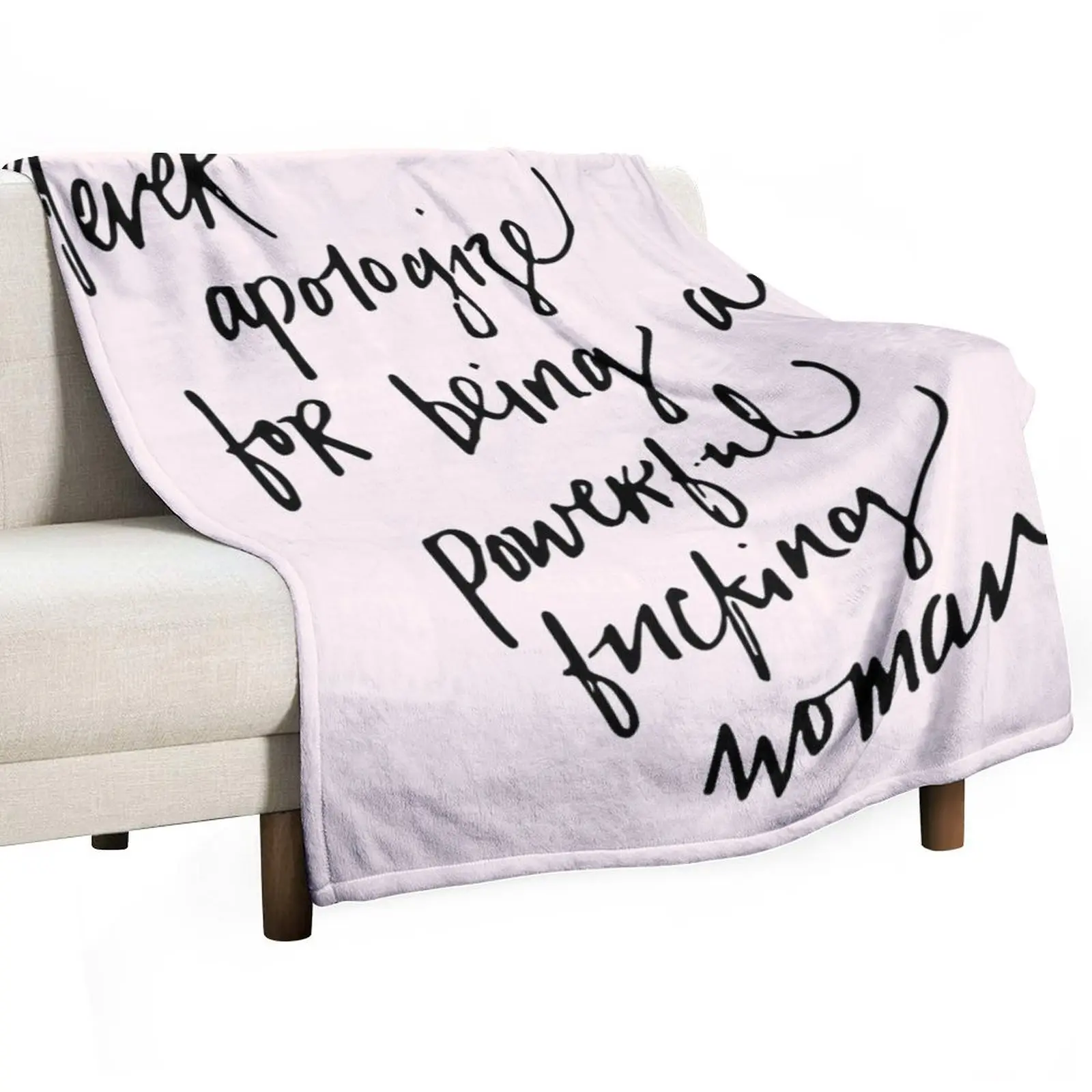 Powerful F-ing Woman Throw Blanket For Baby Soft Plush Plaid manga Personalized Gift Blankets