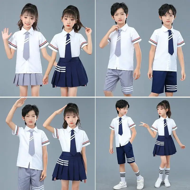Childrens Performance Uniform Set School Team Outfit Kindergarten Nurserywear Primary Summer graduation photo outfits