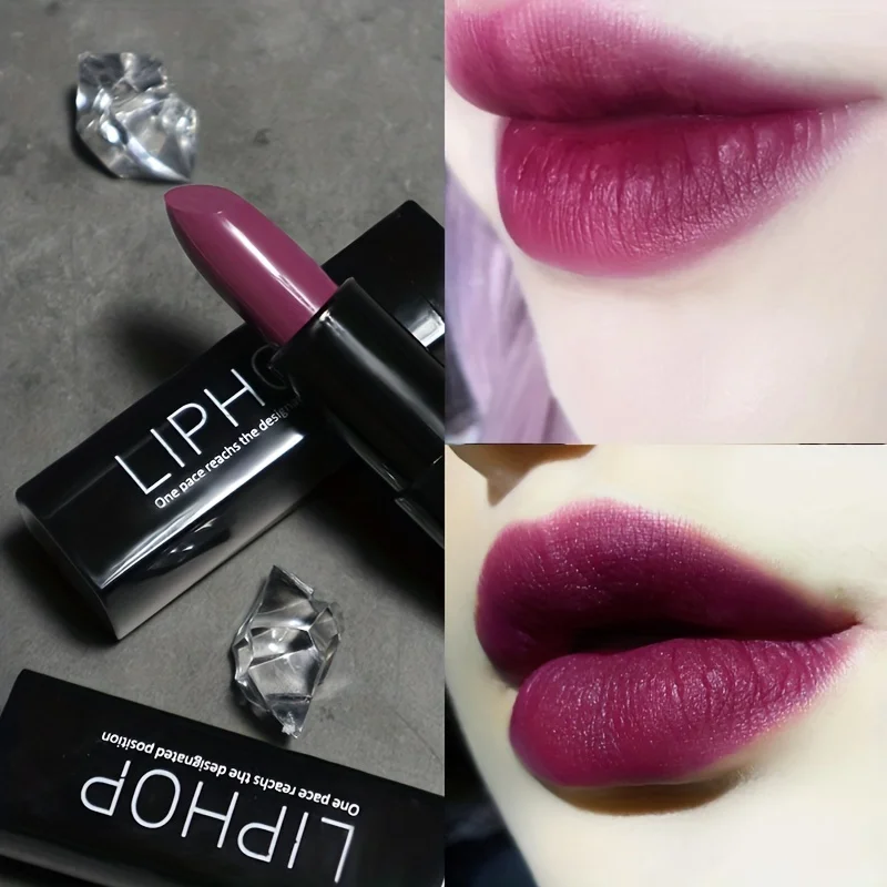 أحمر شفاه بني عميق غير لامع، لون الشوكولاتة للهالوين والحفلات التنكرية، يدوم طويلاً، مناسب لجميع أنواع البشرة، لون داكن #4