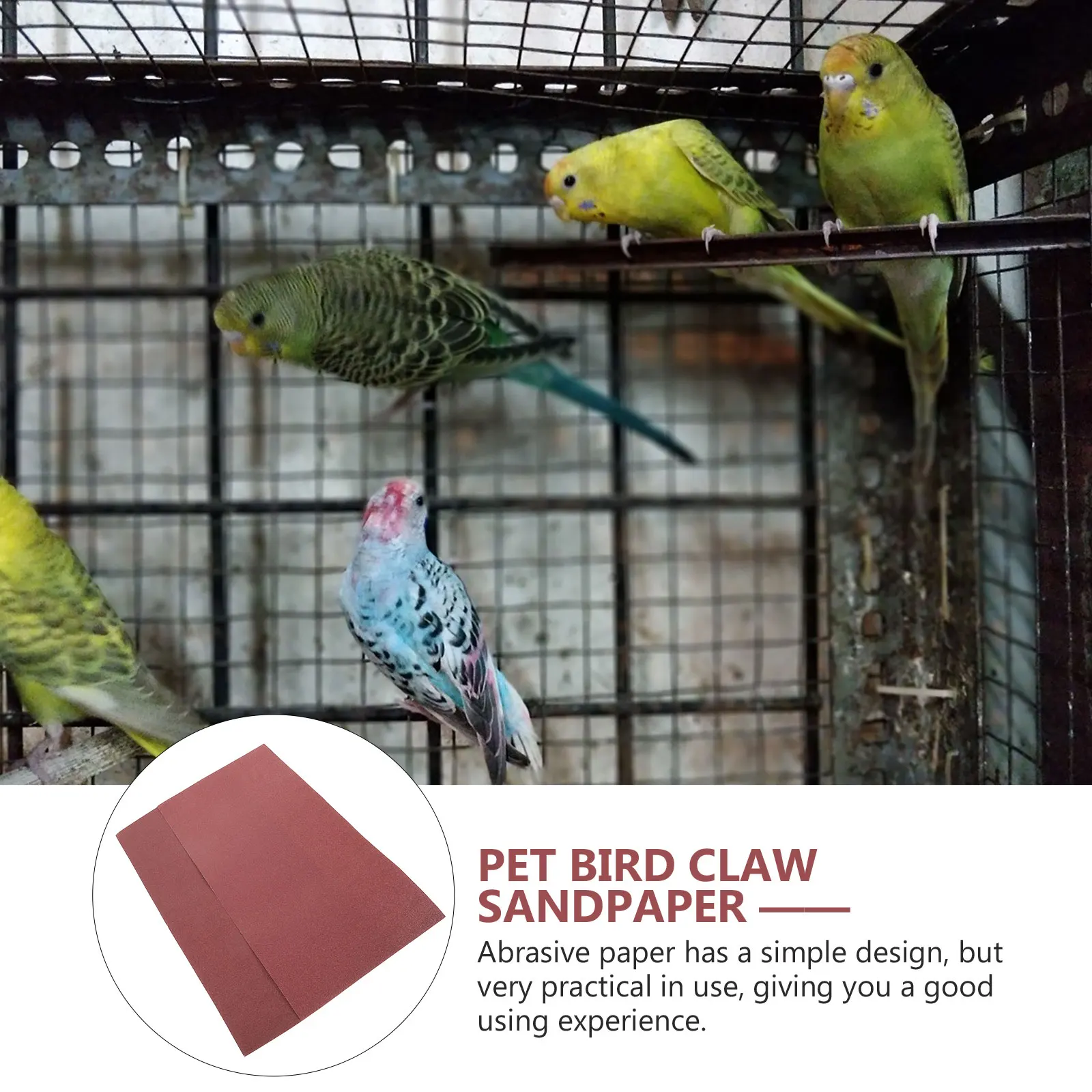 

2Pcs Bird Cage Gravel Paper Replaceable Sandpaper Liner for Parrot Conure Cockatiel Claw Care Pet Cage Accessory