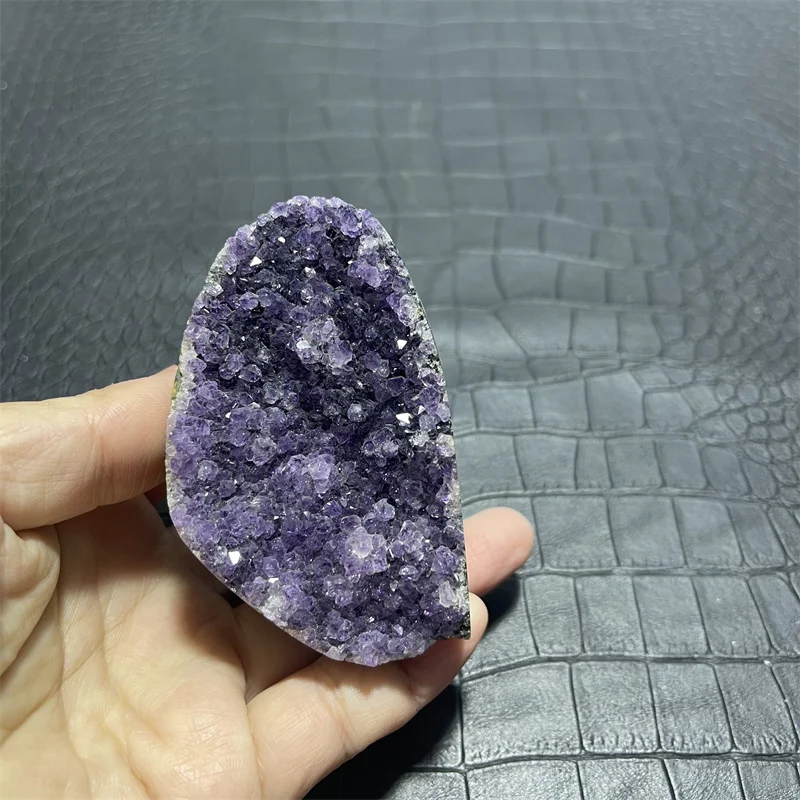 Natural Amethyst Geode Crystal Quartz Cluster Dream Specimen Energy Healing Thunder Egg