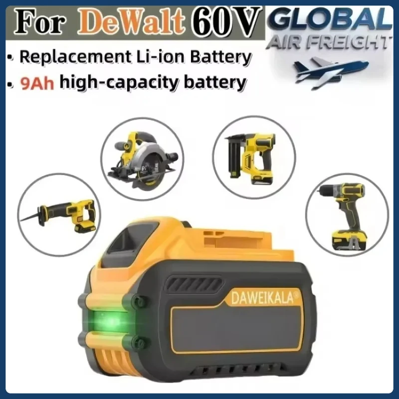 

Оригинальный аккумулятор 60 В 9 Ач для DeWalt, замена аккумулятора DCB184 DCB181 DCB182 DCB200, для deWalt 20 В MAX DCF887 DCG405