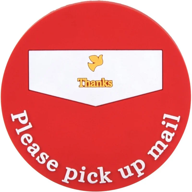 

Исходящий почтовый флаг с красным фоном — знак «Пожалуйста, выбор почты», круглый магнит для уведомлений для почтового ящика 2,36x2,36 дюйма