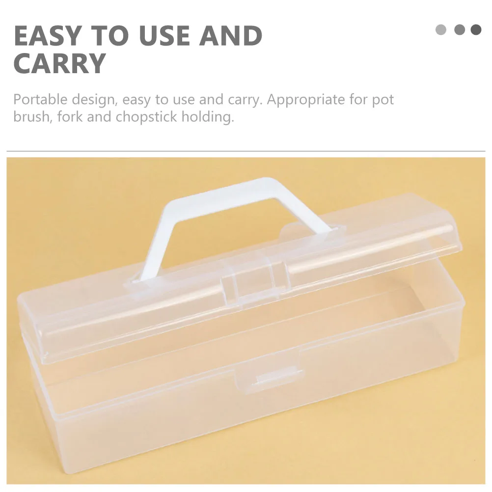 

4 Pcs Kitchen Storage Box Transparent PP Material Containers Utensil Holder Cutlery Organizer Food Storage Household