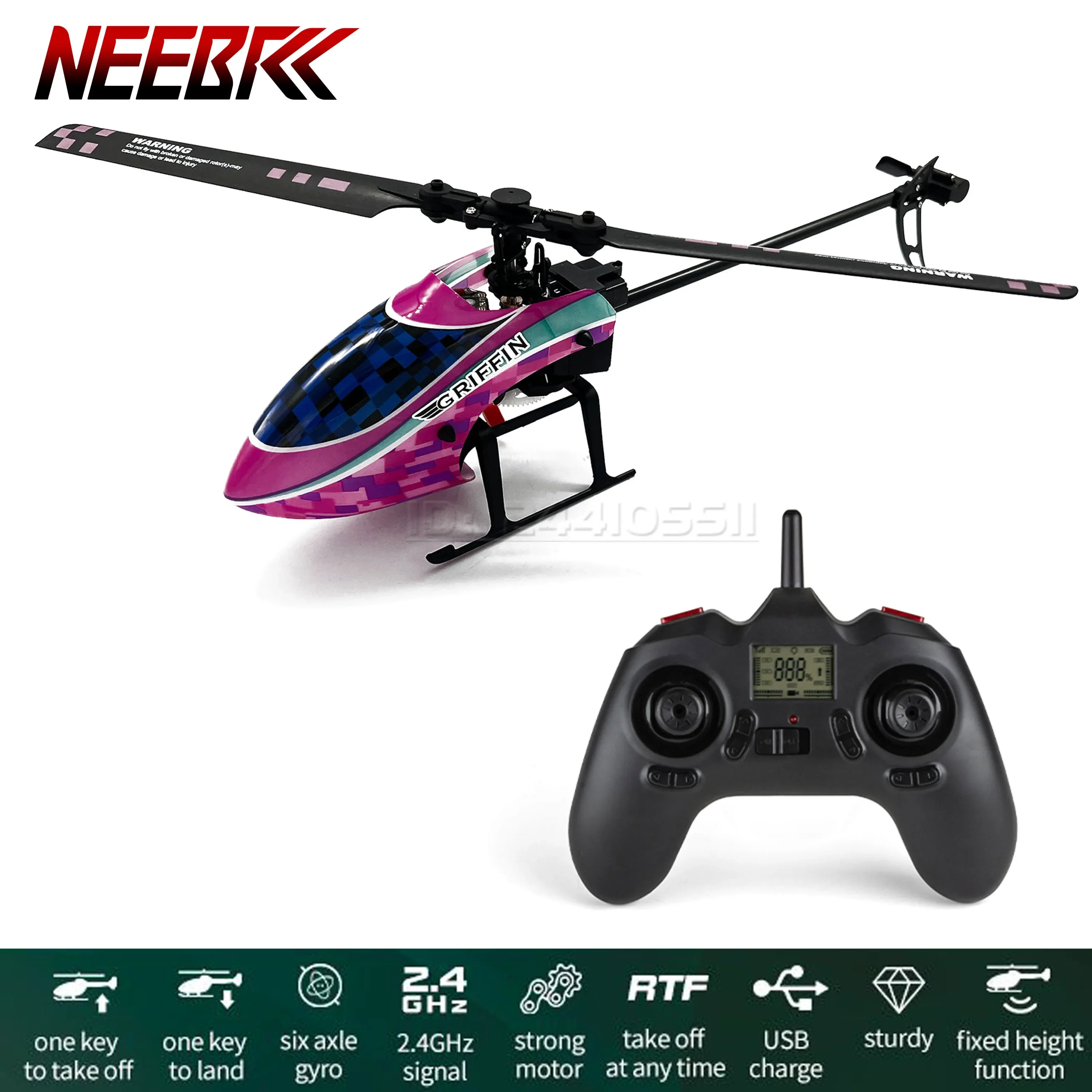 

NEEBRC F03 RC 6-Aixs Gyroscope Helicopters 2.4G Remote Controller Flybarless RTF USB Charge 8520 Coreless Motor 4.3g Servo Part