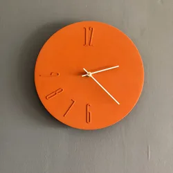 Nordic simple modern cement wall clock Silent round clock for living room and bedroom Home Nordic clock industrial style