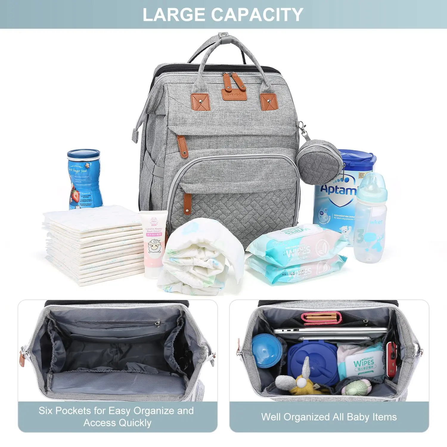 3-in-1 Convertible Diaper Backpack Portable Baby Bed with Mosquito Net European Causal Large Capacity Stroller Hanging Bag