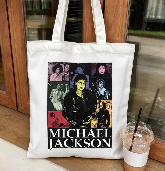 2026 new Canvas Tote Bag Multi Grid Color Collage Male Portrait Print Large Capacity Shoulder Bag  Casual Daily Shopping Handbag